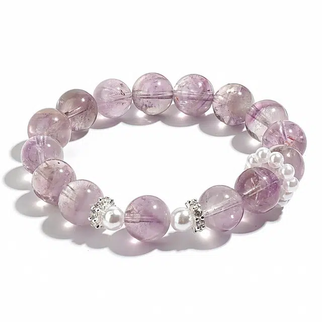 丰运阁 【九紫离火兔毛】好运 招贵人缘 增强正能量净化磁场 增强灵性智慧之石 神秘且温柔好寓意助事业学业 紫水晶 手串 男女同款情侣款