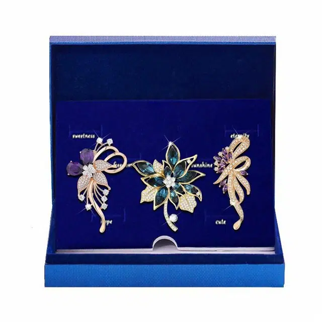 缔晶 精致奢华时尚 优雅浪漫复古闪耀胸花 合金 胸针 女款