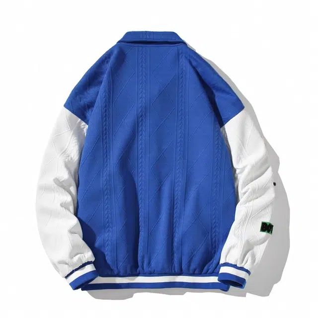 轻迎  大码日系拼接港风棒球服 男款