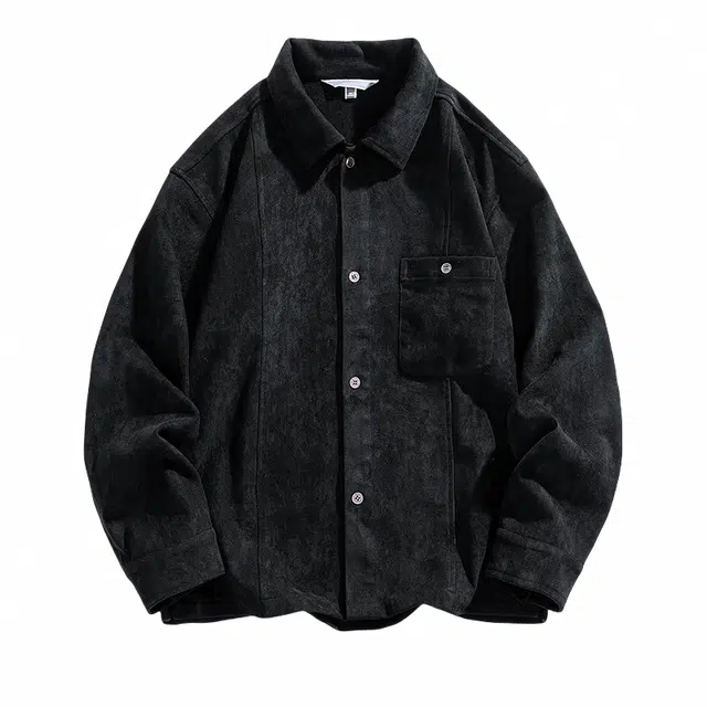 雅鹿 外套男装重磅夹克男秋季宽松日系休闲百搭翻领夹克 男女同款