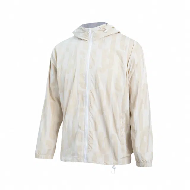 雅鹿 秋冬男装梭织休闲外套户外运动工装防风宽松连帽风衣夹克 男女同款 米白色