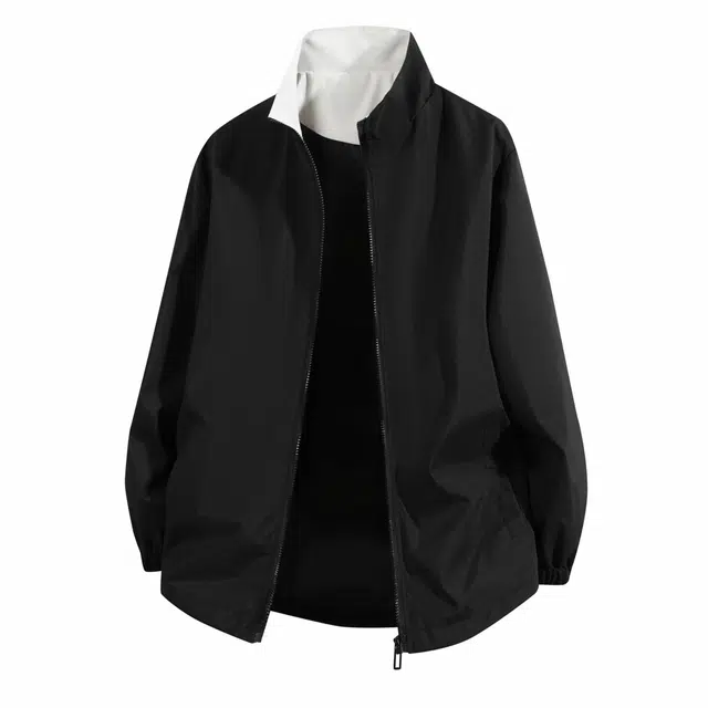 雅鹿 基础款美式复古设计感撞色拼接休闲户外运动宽松日常学生通勤百搭落肩防水防风立领教练夹克外套 男女同款