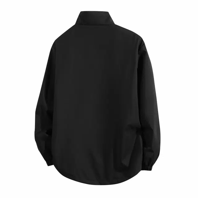 雅鹿 基础款美式复古设计感撞色拼接休闲户外运动宽松日常学生通勤百搭落肩防水防风立领教练夹克外套 男女同款