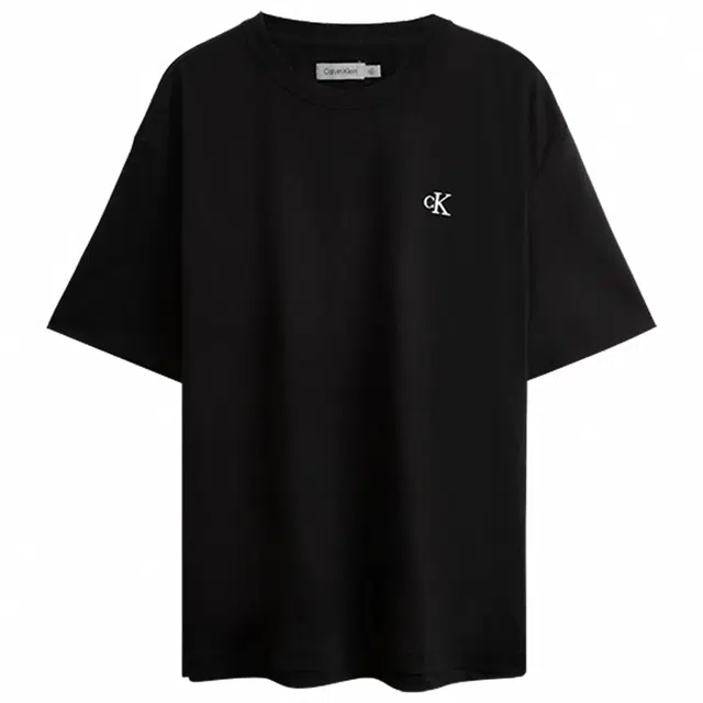 Calvin Klein Logo Embroidered Crewneck T-Shirt Black