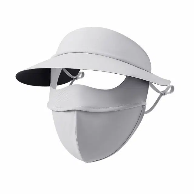 南极人 夏季冰丝遮全脸防紫外线脸罩遮阳帽子口罩一体脸基尼黑胶立体骑行开车透气 薄款 防晒面罩 男女同款情侣款
