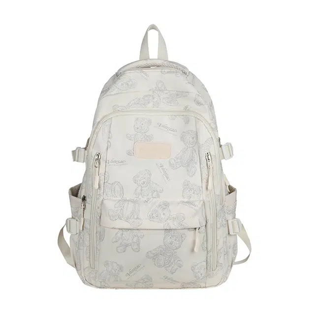 德力熊 高颜值书包 尼龙 双肩包 常规 女款 白色/黑色/紫色/绿色/灰色