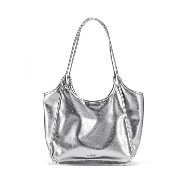 西木汀 布甘达 时尚高级感大容量腋下托特包 牛皮 单肩包 女款 流光银