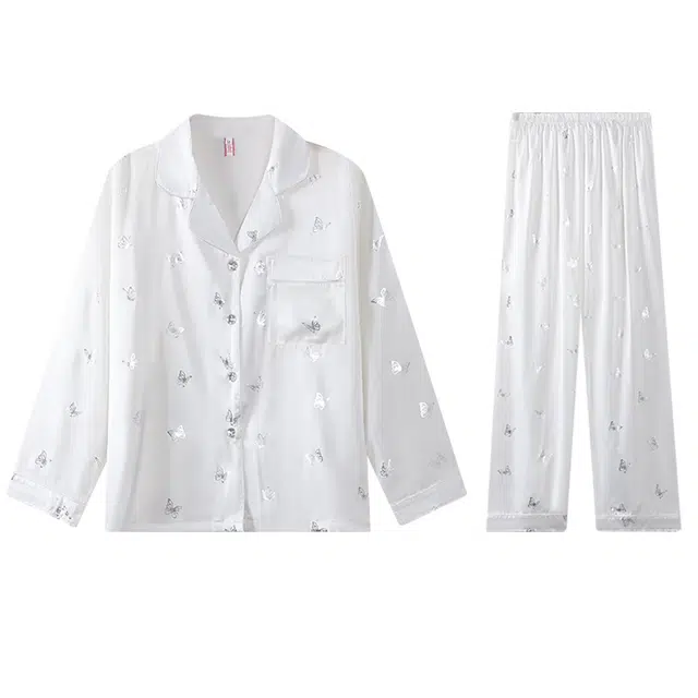 向薇 薄款长袖甜美家居服睡衣套装 女款 图片色