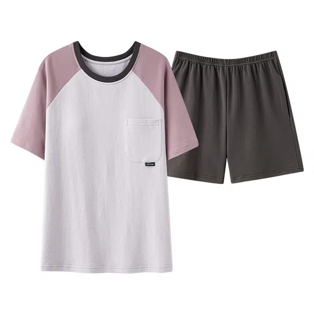 欧迪芬 简约柔软亲肤带胸垫舒适休闲家居服睡衣套装 女款