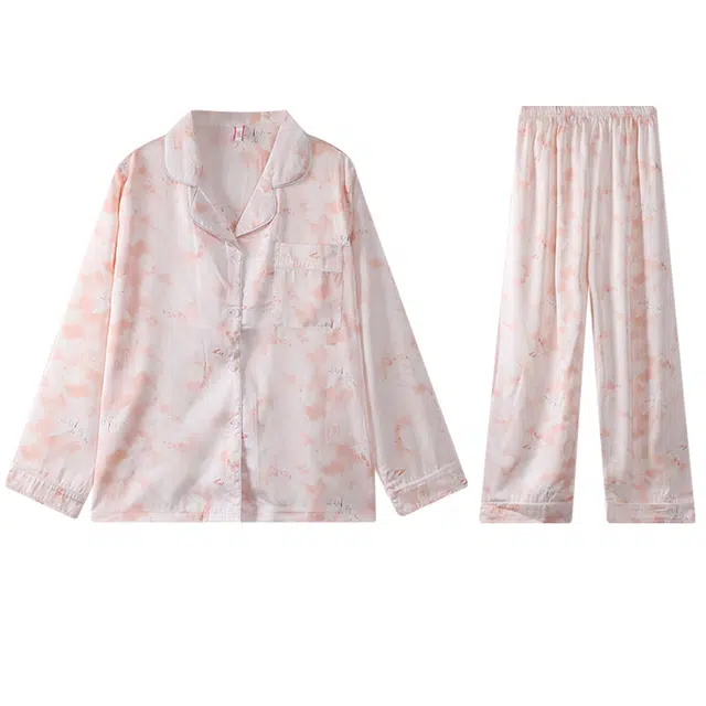 向薇 高级感可外穿长袖长裤大码家居服睡衣套装 女款 图片色