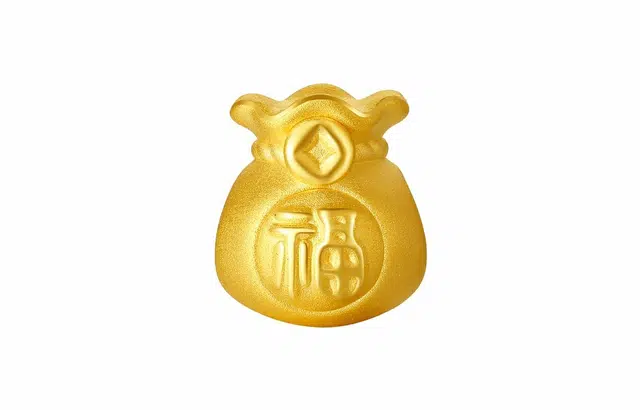 周六福 黄金转运珠财宝福袋手绳女士手饰定价 足金 一口价 手链 女款