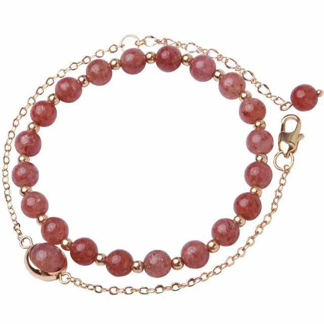 【幸运护身符】 凤凰涅磐 旺桃花运早日脱单蛇年转运珠 新中式原创设计小众高级感#好运 草莓晶 手串 女款