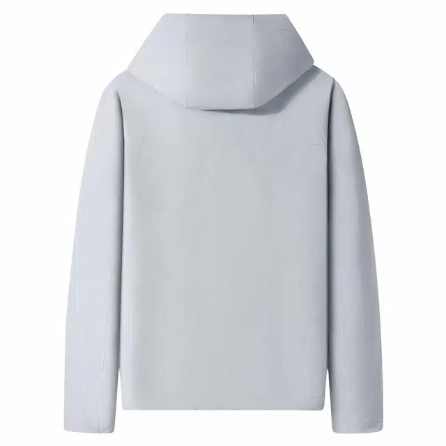 与狼共舞 四级防水科技 户外登山休闲抗皱连帽纯色字母防风抽绳拉链轻薄外套夹克 男款