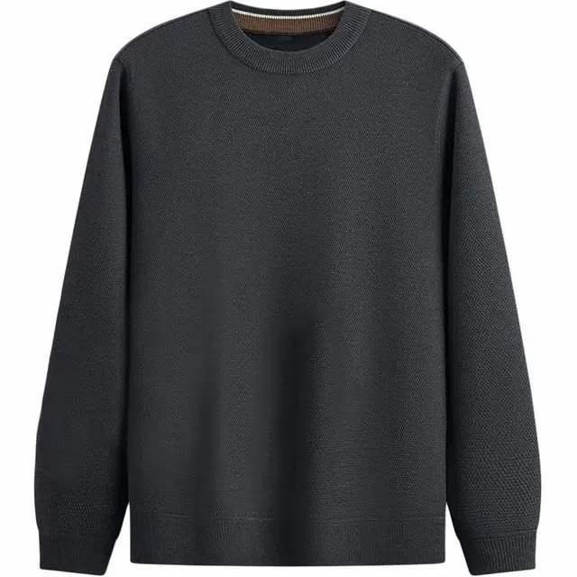 红豆 桑蚕丝羊绒毛衫秋冬加绒加厚毛衫圆领男士保暖针织衫 男女同款