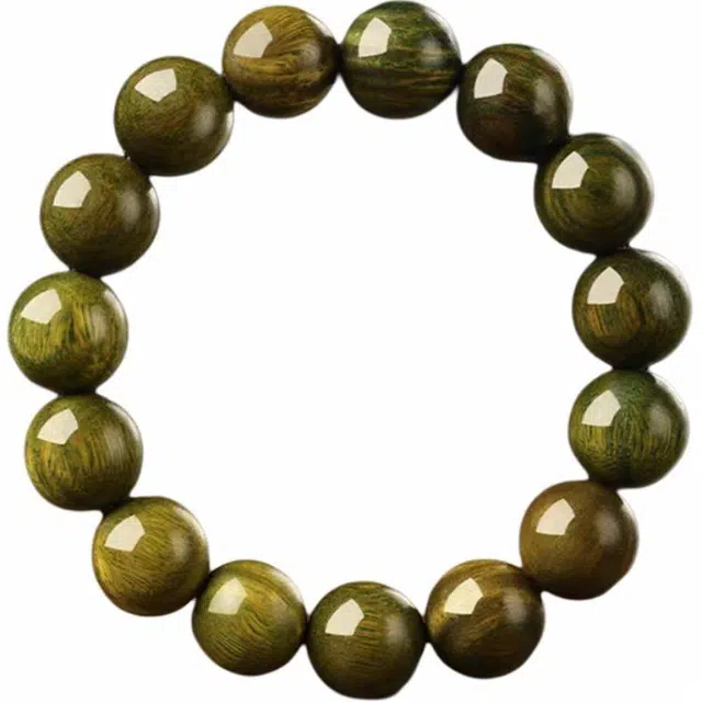 亮尊 新中式国潮盘玩平安 绿檀 木作手串 男女同款情侣款