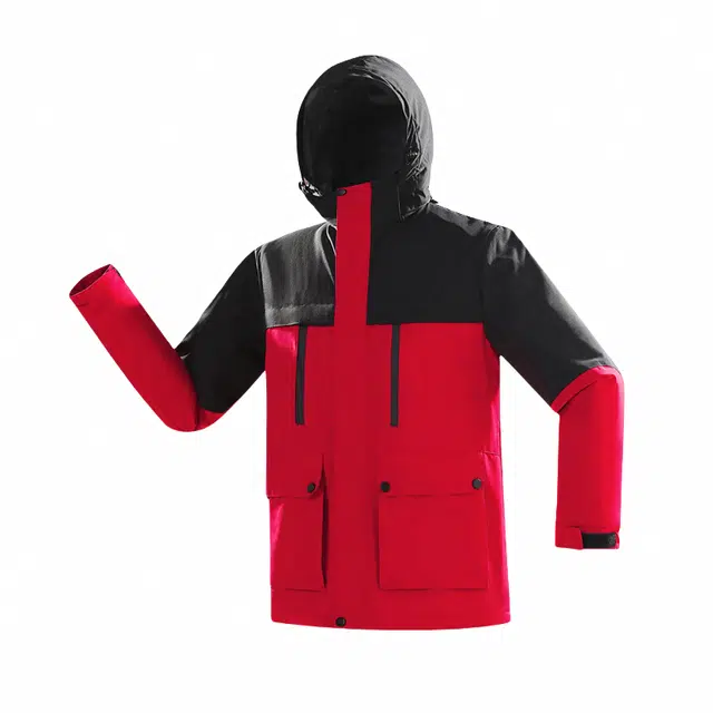 雅鹿  一体加绒户外登山服衣带帽夹克石墨烯外套  防水防风保暖冲锋衣 男女同款