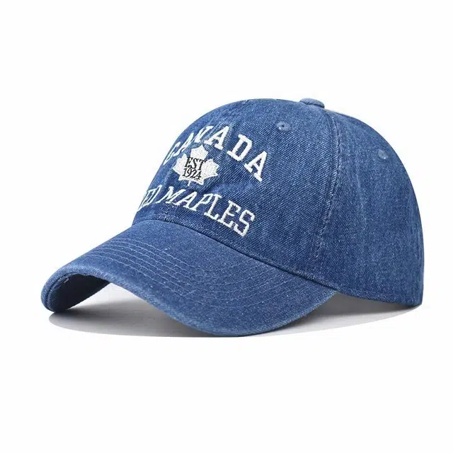 优莲茵 水洗做旧牛仔绣花百搭 棉 鸭舌帽 男女同款情侣款