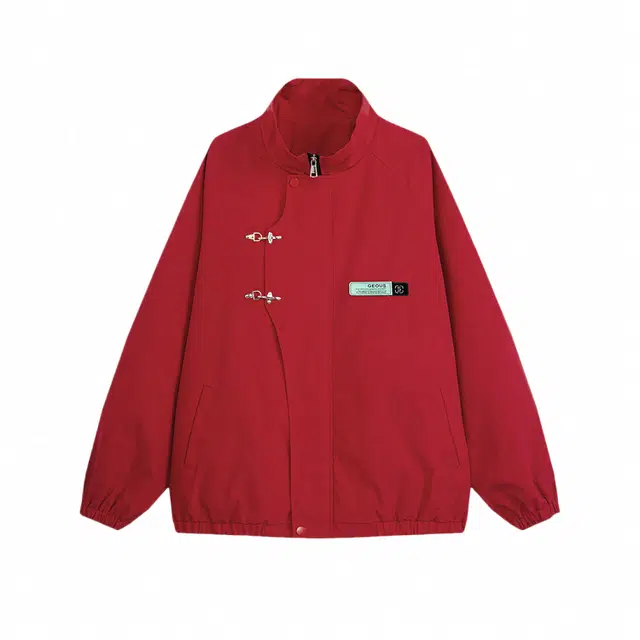 雅鹿 男士休闲潮牌时尚设计感金属飞机扣大码宽松外套夹克 男女同款