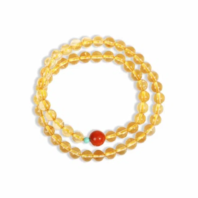 奥斯坦汀 新中式国潮百搭叠戴双层转运珠#好运天然 黄水晶 手串 女款