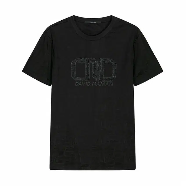 DAVID NAMAN Logo Jacquard T-Shirt Black