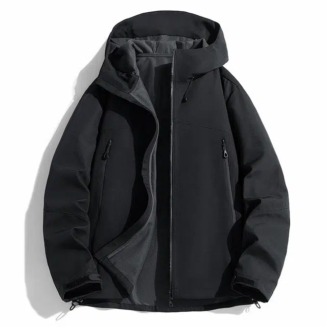 雅鹿  连帽外套撞色  防水防风透气耐磨冲锋衣 男女同款