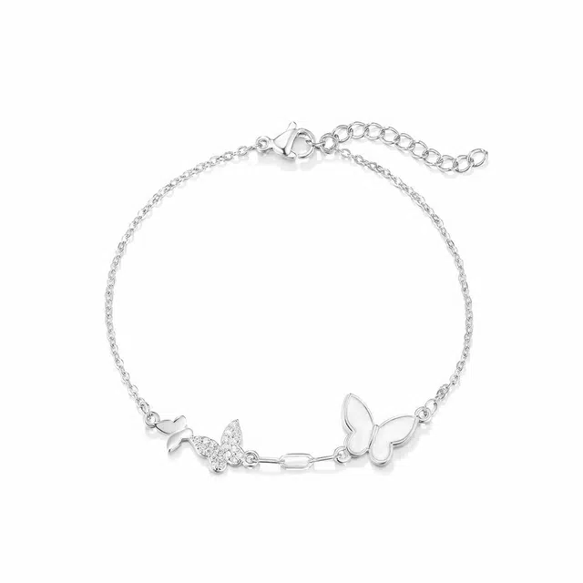 珂里 精致轻奢蝴蝶翩翩小众设计高级感气质手饰 幸福美满 好运 合金 手链 女款