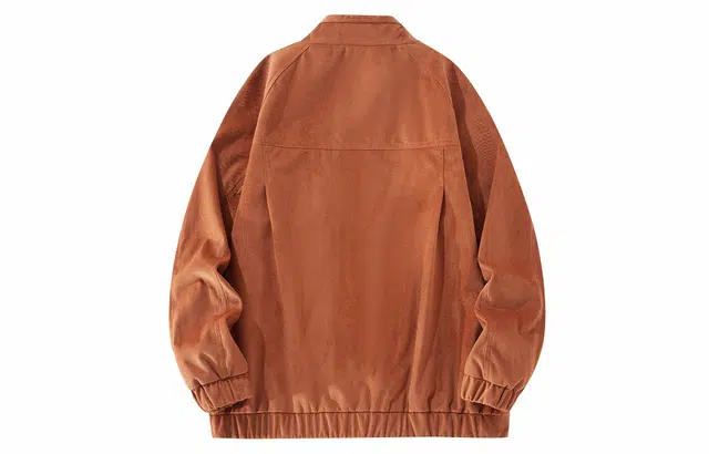 雅鹿 美式复古纯色绒感立领简约宽松休闲夹克外套 男女同款