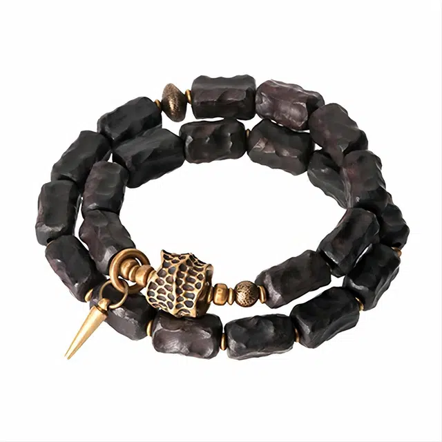 玉临门 复古民族风 文艺 国潮 黑檀 木作手串 男女同款情侣款 黑檀