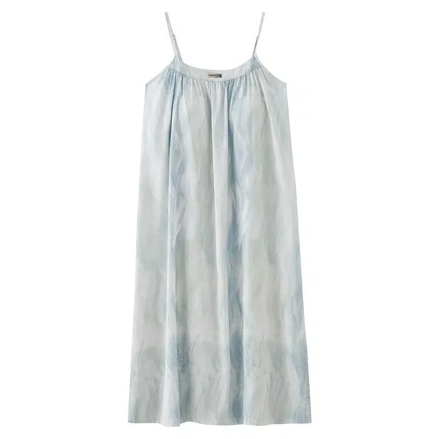 莫代尔 舒适时尚气质吊带百搭修身带胸垫防凸点清新柔软亲肤可外穿夏季睡裙 女款 蓝色