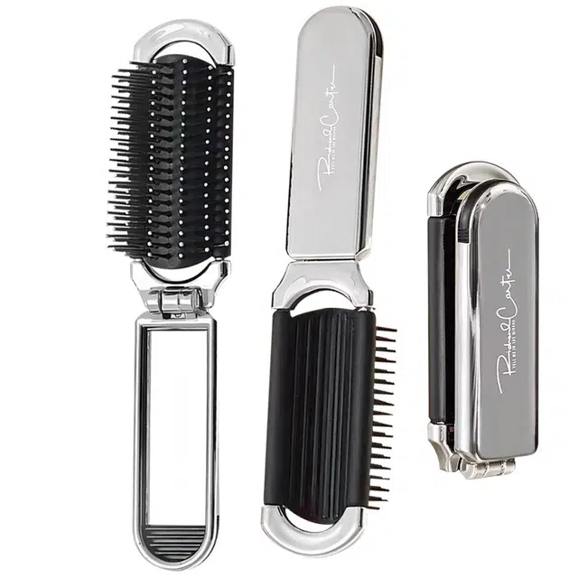 繁花森林 折叠便携小梳子随身气囊按摩梳女士专用可抽取化妆镜二合一梳子化妆工具