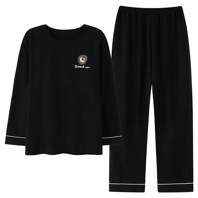 贴身领域 青少年圆领舒适透气可外穿睡衣套装 男款
