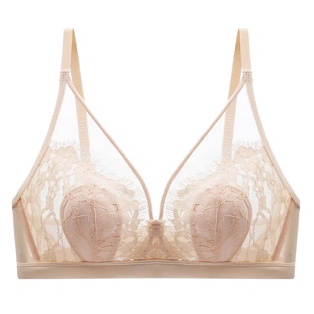 欧迪芬 性感蕾丝防凸点上托聚拢无钢圈美背文胸 女款