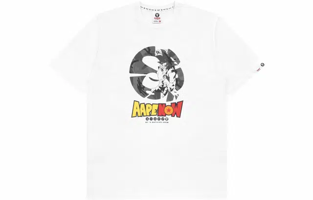 Aape x Dragon Ball Super Black Goku Logo T-Shirt