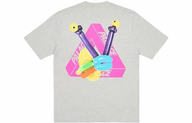 PALACE SS23 Tri-Twister T-Shirt Grey Marl LogoT