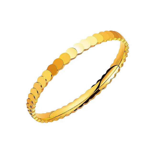石在行 国潮新中式鱼鳞素圈 波光凌凌轻奢精致 恋爱告白简约大方 合金 手镯 女款