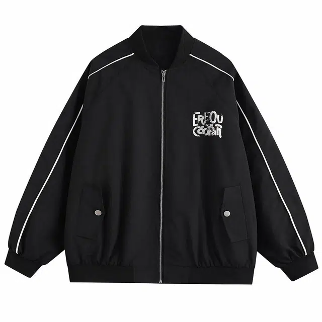 轻迎  宽松字母印花棒球服 男款
