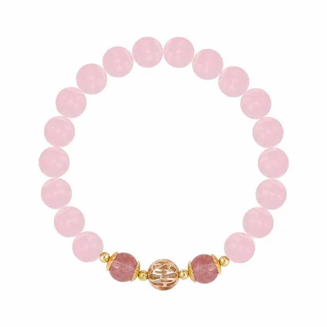 【守护桃花运】 凤凰涅磐 蛇年开运幸运上上签草莓晶转运珠 新中式原创设计小众高级感#好运 粉水晶 手串 女款