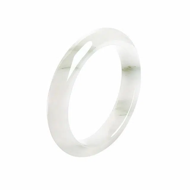 金大福 【清新微翠】远山黛微青 中式国风古典汉服旗袍微翠贵妃镯 宫廷风典雅倾心 贵气高级感轻奢百搭风#好运 天山翠 手镯 女款