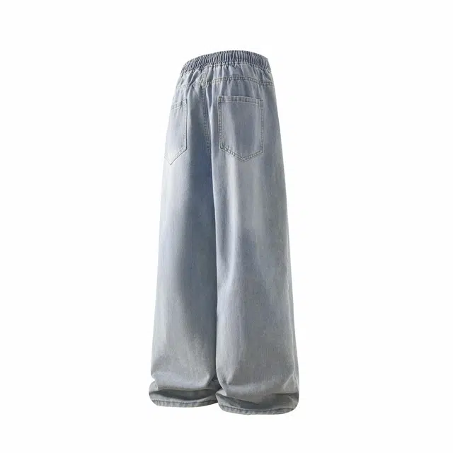 普鲁士多特蒙德 复古磨毛水洗做旧刺绣垂感休闲牛仔裤 男女同款