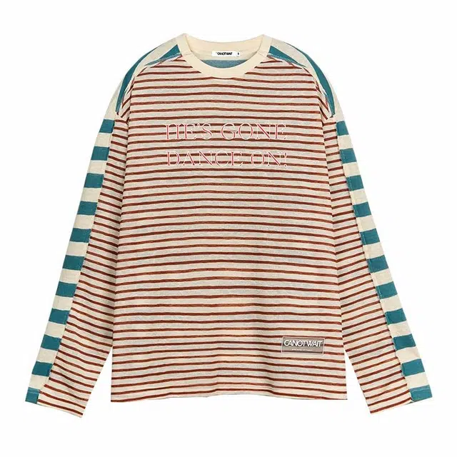 CANOTWAIT_ Striped Pullover Sweater