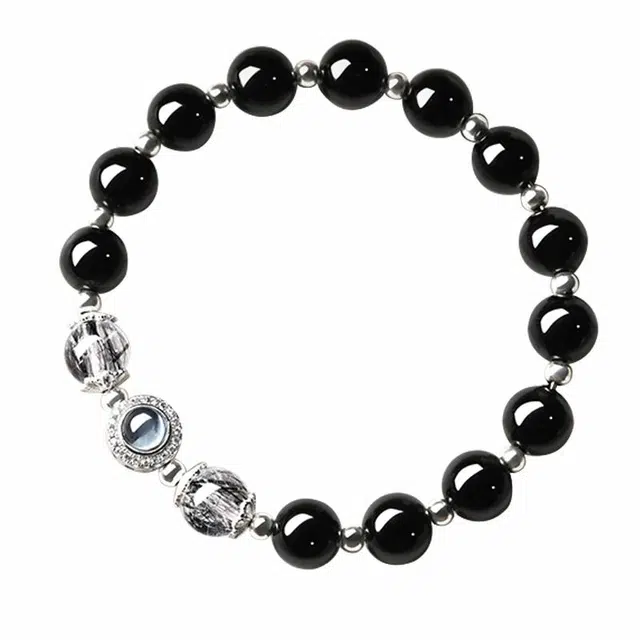 易明居 国潮新中式 蓝眼泪 轻奢高级感小众设计 八方来财 五行喜水正能量磁场 时来运转 水逆退散#好运 黑曜石 手串 男女同款情侣款