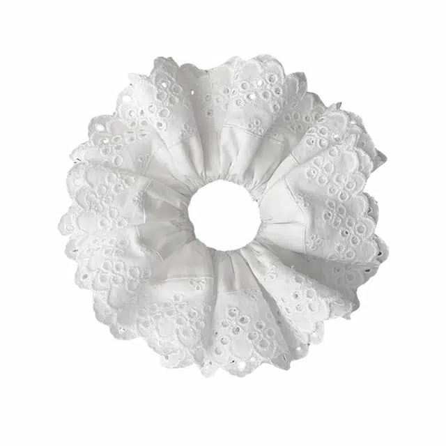 左欧 蕾丝大肠 皮筋法式慵懒复古花边 发绳 女款