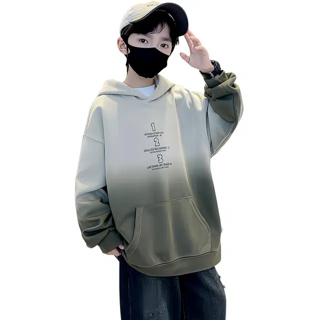 雅鹿卫衣 连帽拼色字母休闲 儿童款