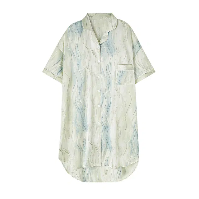 欧诗帛 亲肤系列 韩版凉感可爱高颜值短袖学生家居服带胸垫睡裙 女款 图片色