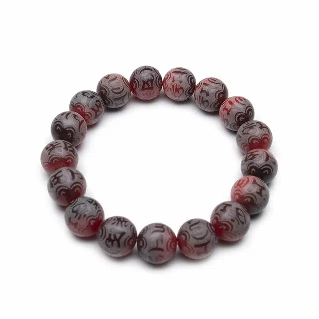 【系列福庙流通处】 周帝王 财富圆满诸事顺利平安喜乐小众六字箴言转运珠福禄吉祥国风佛珠文玩好运 菩提根 手串 男女同款情侣款