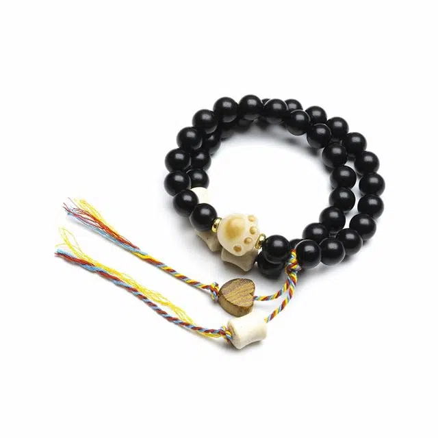 【福庙流通处】 周帝王 财富圆满诸事顺利平安喜乐小众佛珠素串转运珠福禄吉祥国风新中式佛珠念珠文玩好运 黑檀 手串 男女同款情侣款