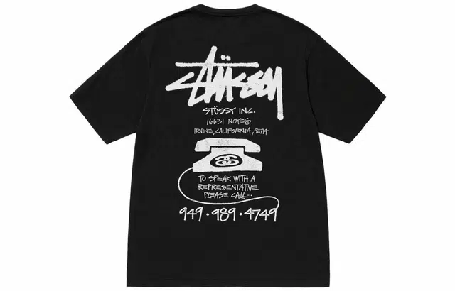 Stussy FW23 OLD PHONE TEE PIGMENT DYED T
