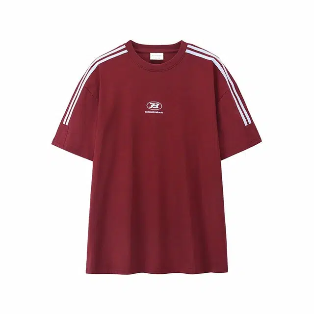 BLACK OF EXIT Striped Loose Crewneck T-Shirt