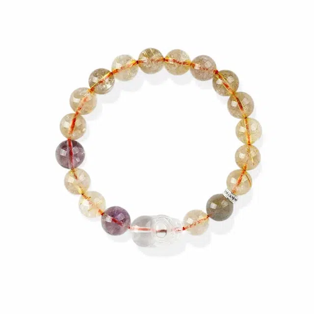 饰伴 国潮琥 珀塔光时尚简约 高级优雅小众设计 暴富#好运 日常百搭 水晶 手串 男女同款情侣款