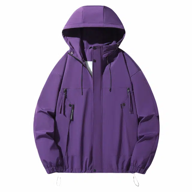 雅鹿  春秋款户外连帽夹克外套旅游休闲  户外远足 防风透气防水冲锋衣 男女同款